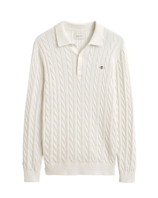 GANT Polopullover mit Zopfmuster