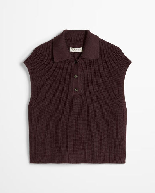 MARC O'POLO Ärmelloses Strick-Poloshirt