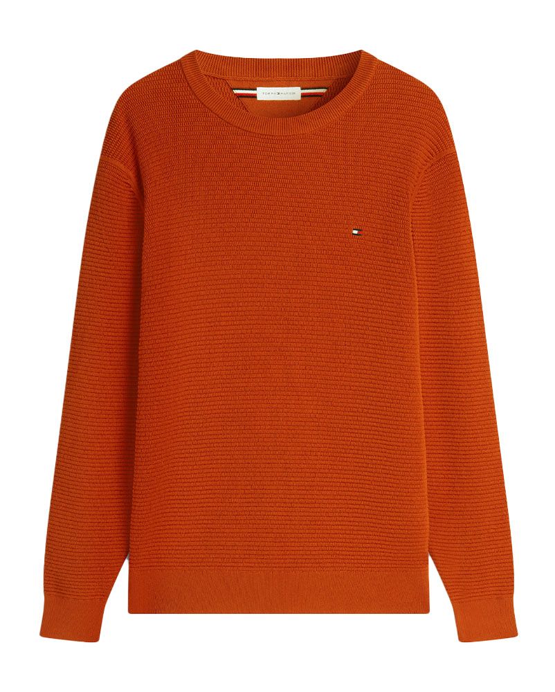 TOMMY HILFIGER Strukturierter Pullover mit Stickerei