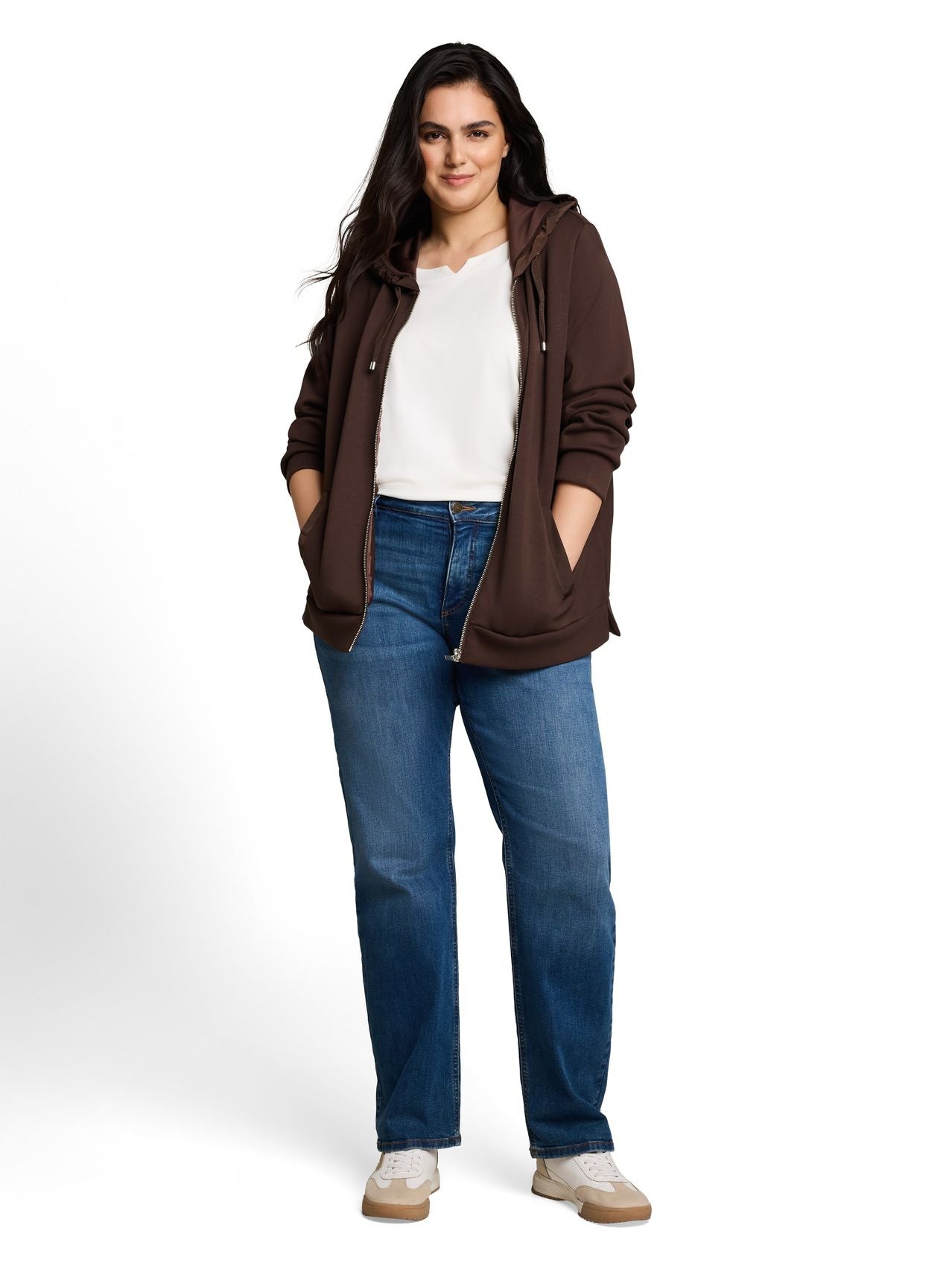 TOM TAILOR Plus Size - Hoodie Sweatjacke aus Scuba 46