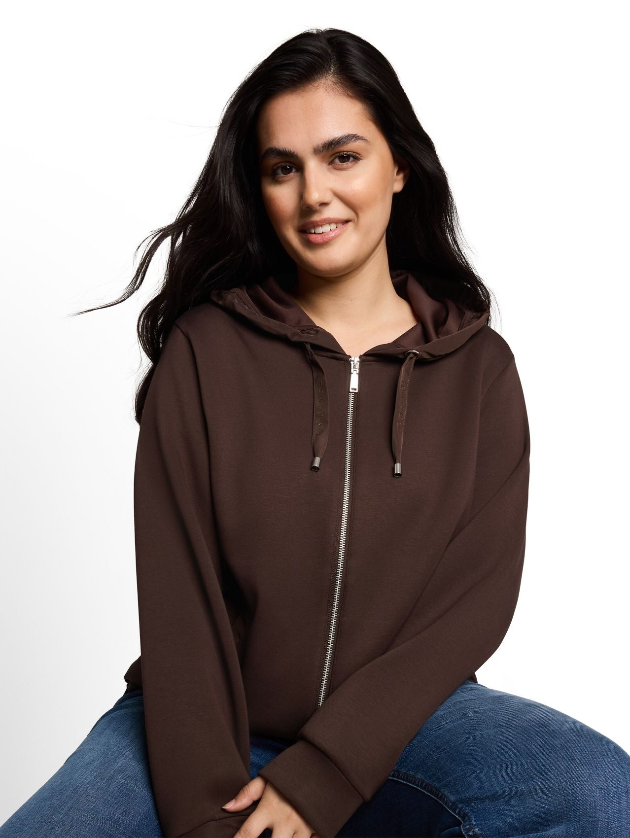 TOM TAILOR Plus Size - Hoodie Sweatjacke aus Scuba