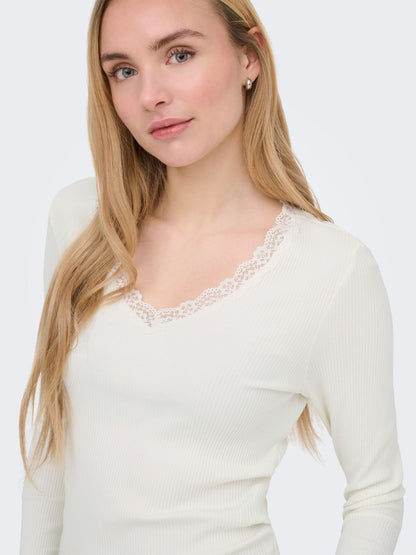 ONLY ONLSARA SHARAI L/S V-NECK TOP JRS NOOS