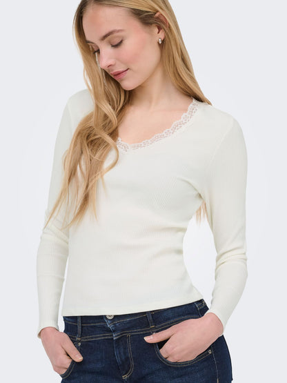 ONLY ONLSARA SHARAI L/S V-NECK TOP JRS NOOS