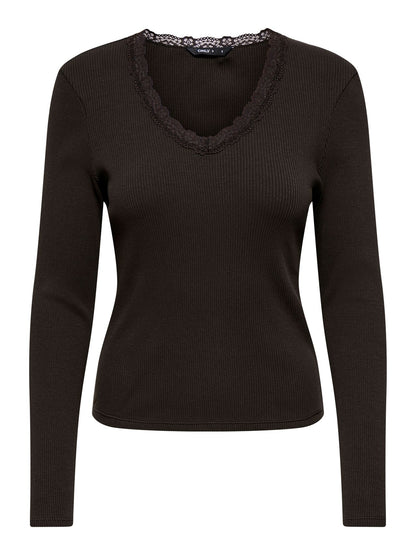 ONLY ONLSARA SHARAI L/S V-NECK TOP JRS M