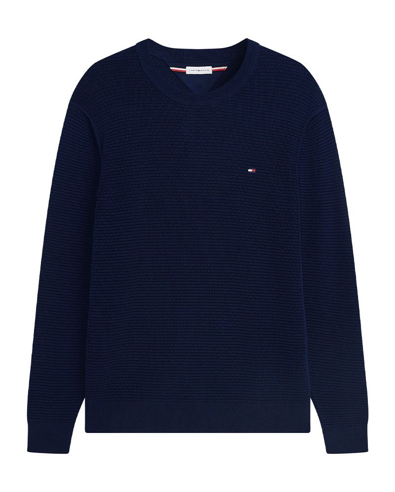 TOMMY HILFIGER Strukturierter Pullover mit Stickerei