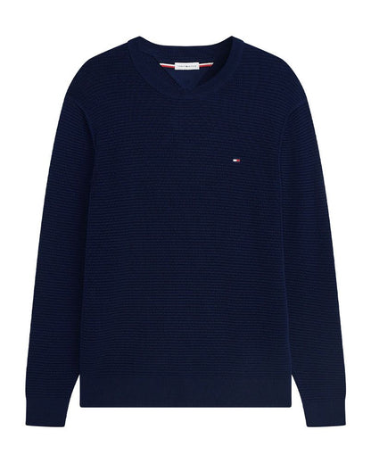 TOMMY HILFIGER Strukturierter Pullover mit Stickerei