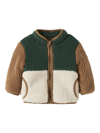 BESTSELLER NBMMACEY TEDDY JACKET BLOCK