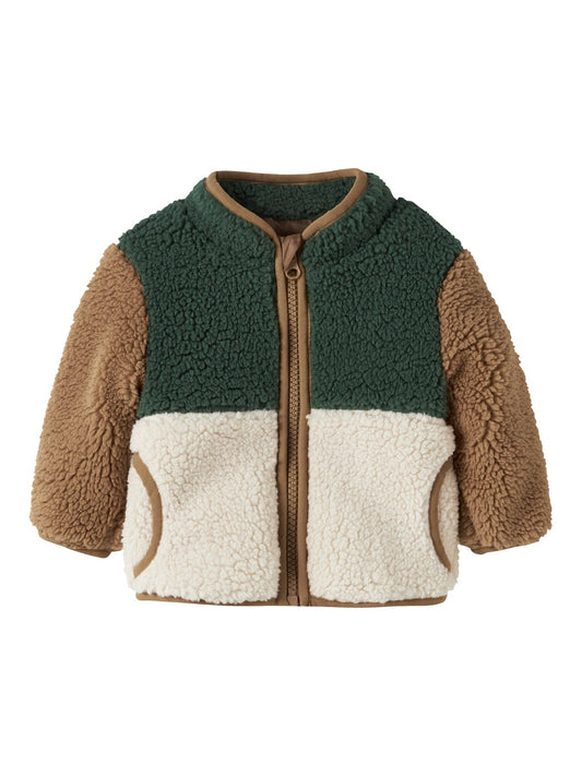 BESTSELLER NBMMACEY TEDDY JACKET BLOCK