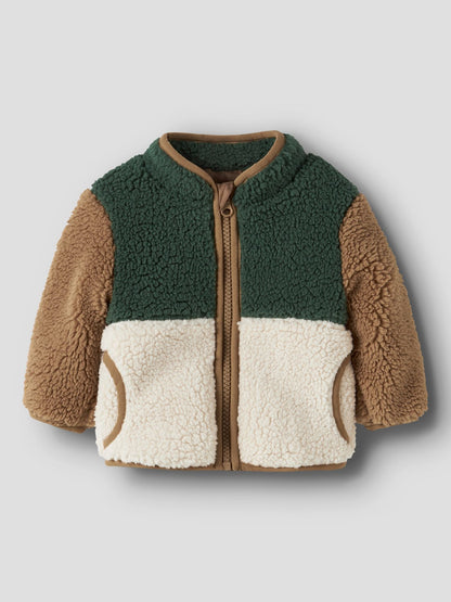 BESTSELLER NBMMACEY TEDDY JACKET BLOCK