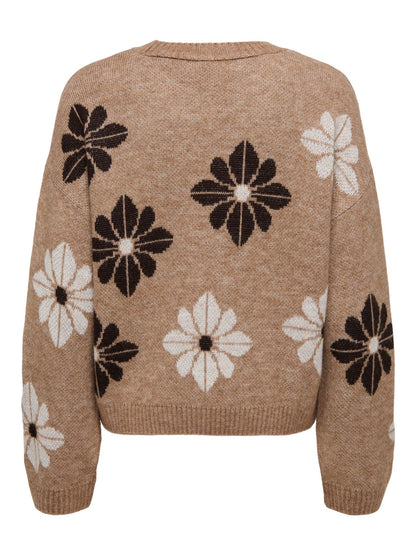 ONLY ONLFREESIA LS FLOWER O-NECK KNT NOOS