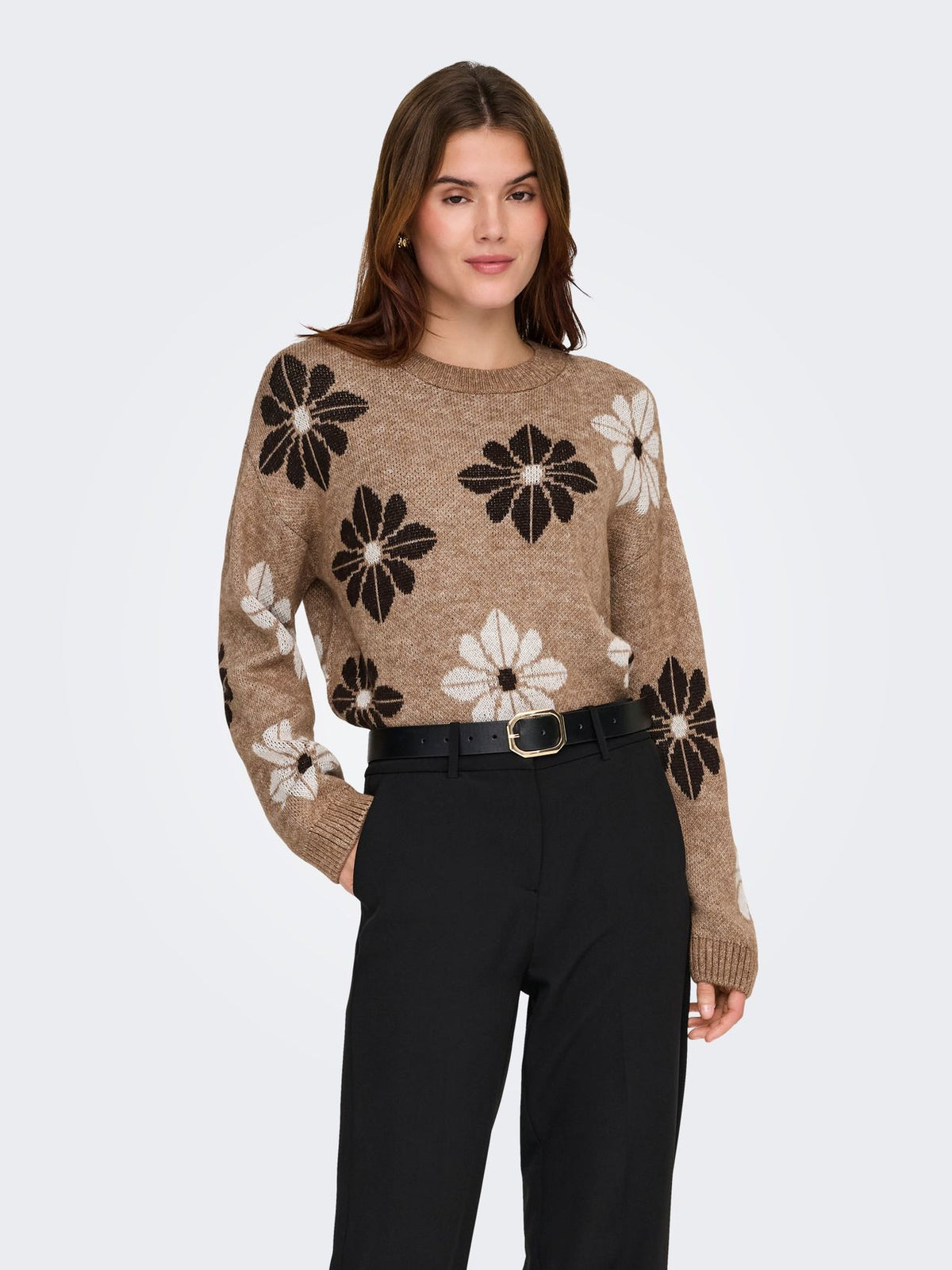 ONLY ONLFREESIA LS FLOWER O-NECK KNT NOOS
