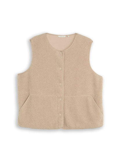 TOM TAILOR Plus Size - Boxy Fit Teddy Weste 48