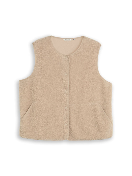 TOM TAILOR Plus Size - Boxy Fit Teddy Weste 48