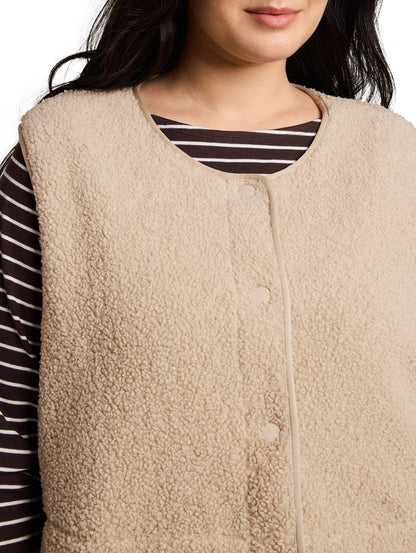 TOM TAILOR Plus Size - Boxy Fit Teddy Weste