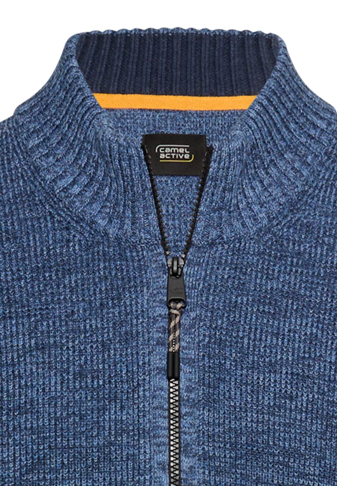 CAMEL ACTIVE Kernige Strickjacke aus Baumwollgemisch