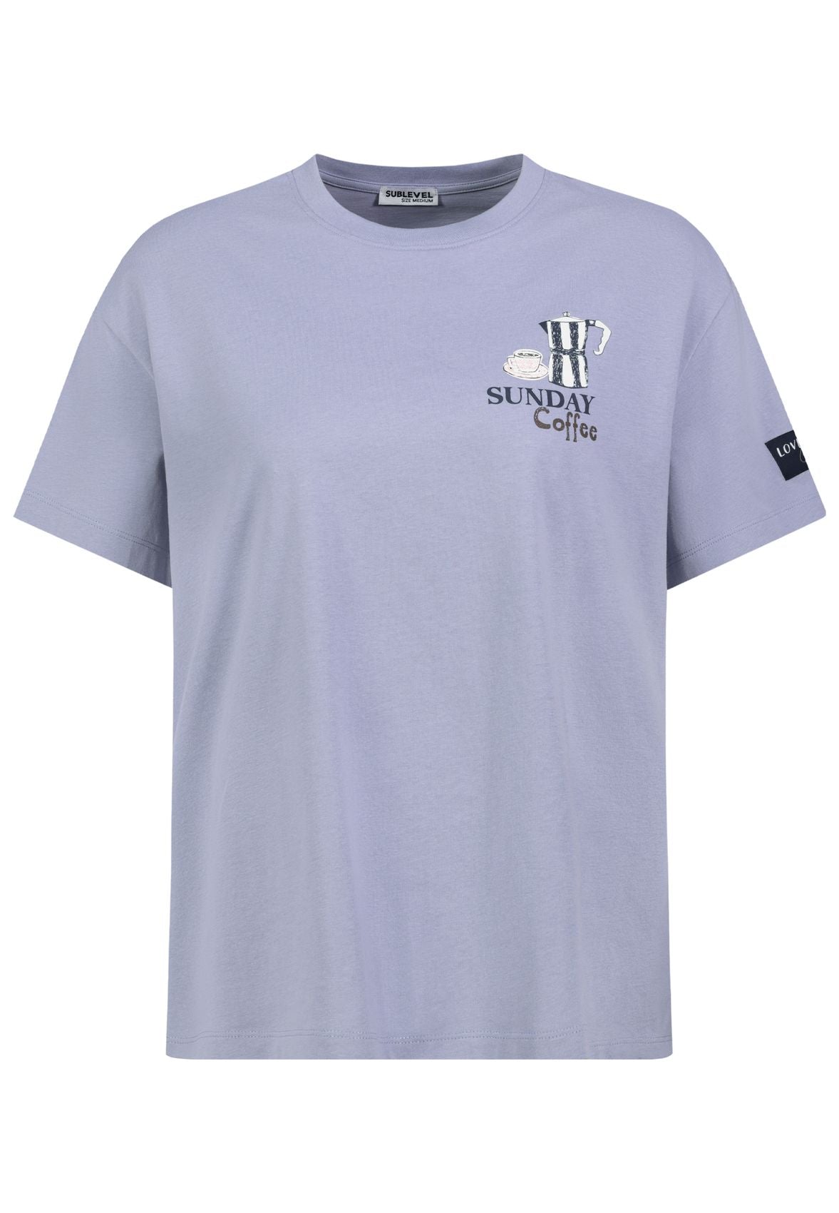 SUBLEVEL Damen, Shirt kurzarm, aleutian blue XS