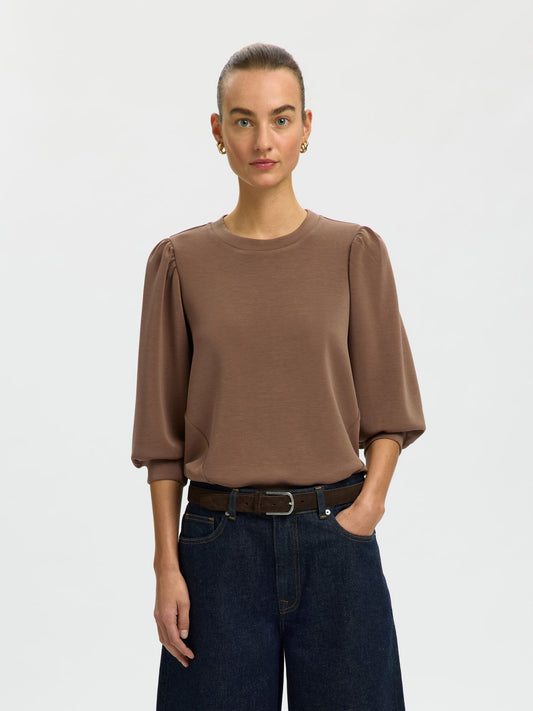 SELECTED SLWTENNY 3/4 SWEAT TOP NOOS
