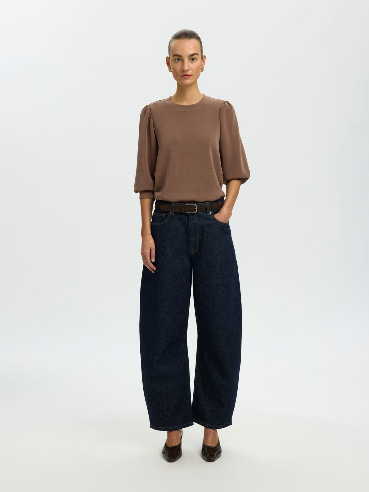 SELECTED SLWTENNY 3/4 SWEAT TOP NOOS