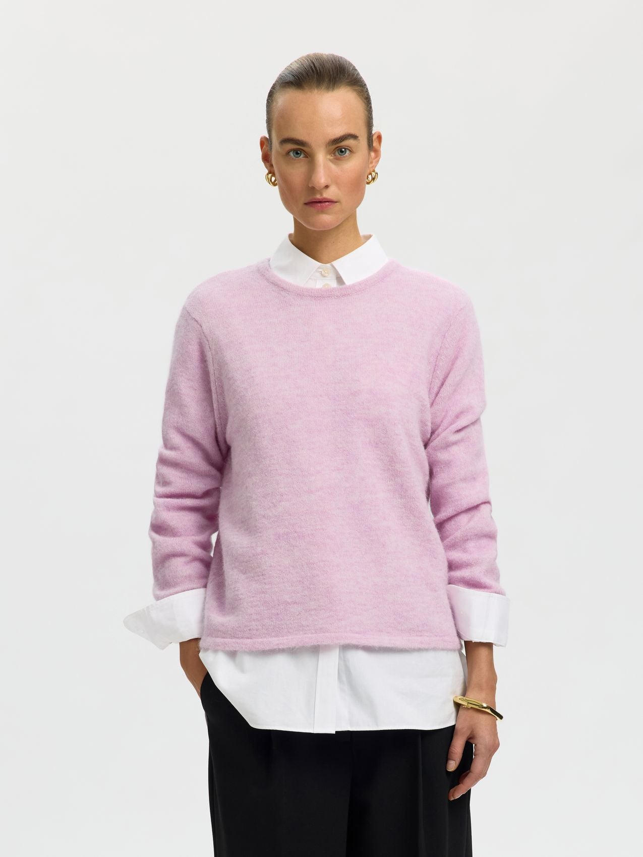 SELECTED SLWLULU NEW LS KNIT O-NECK NOOS