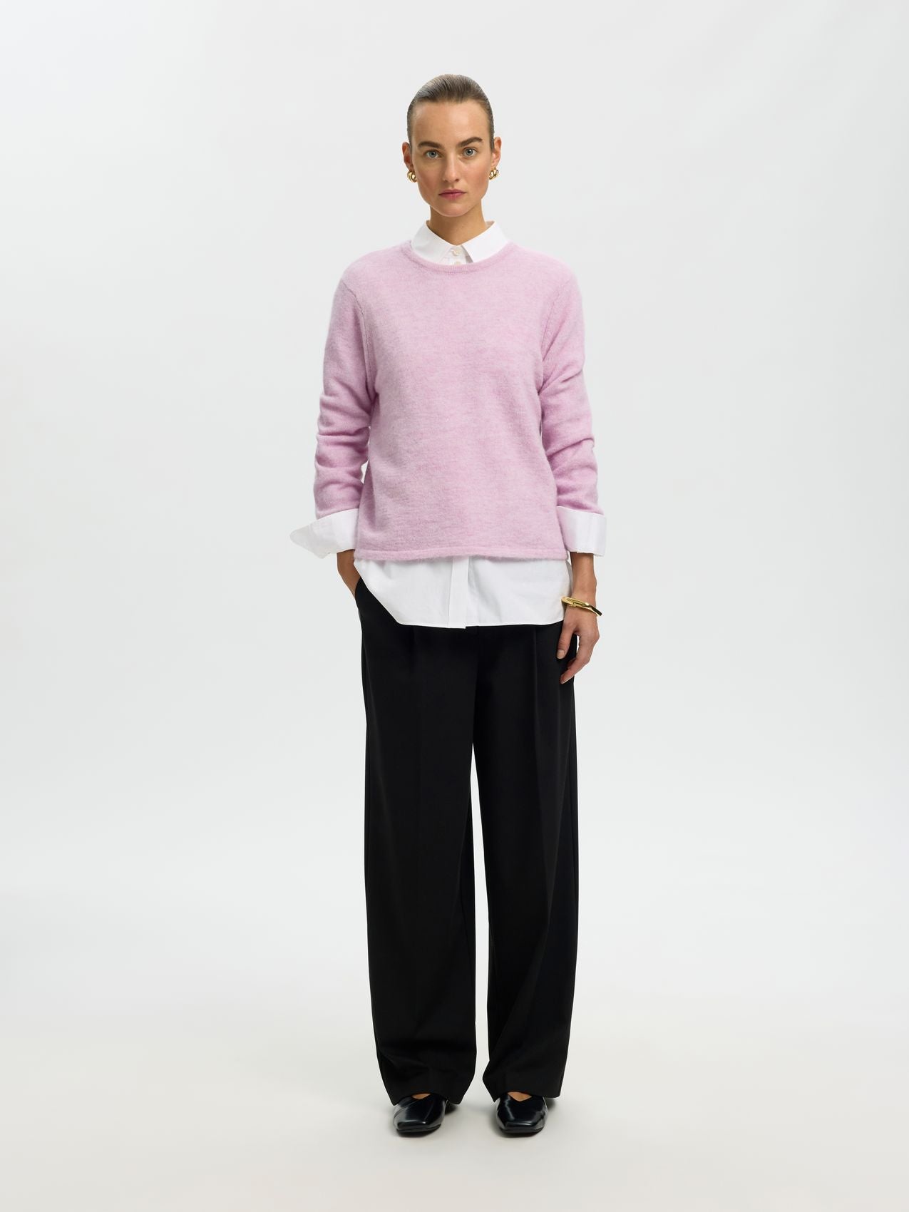 SELECTED SLWLULU NEW LS KNIT O-NECK NOOS
