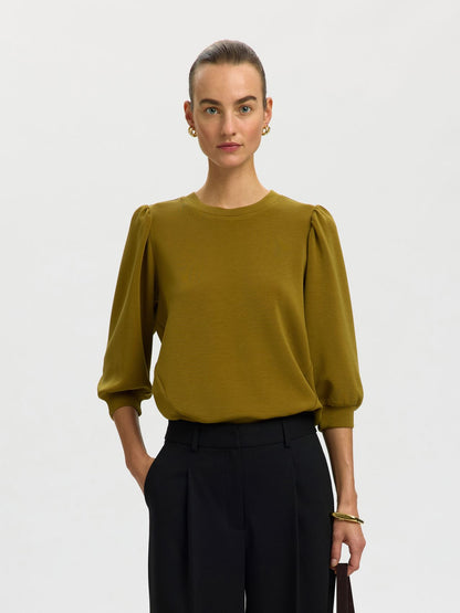 SELECTED SLWTENNY 3/4 SWEAT TOP NOOS