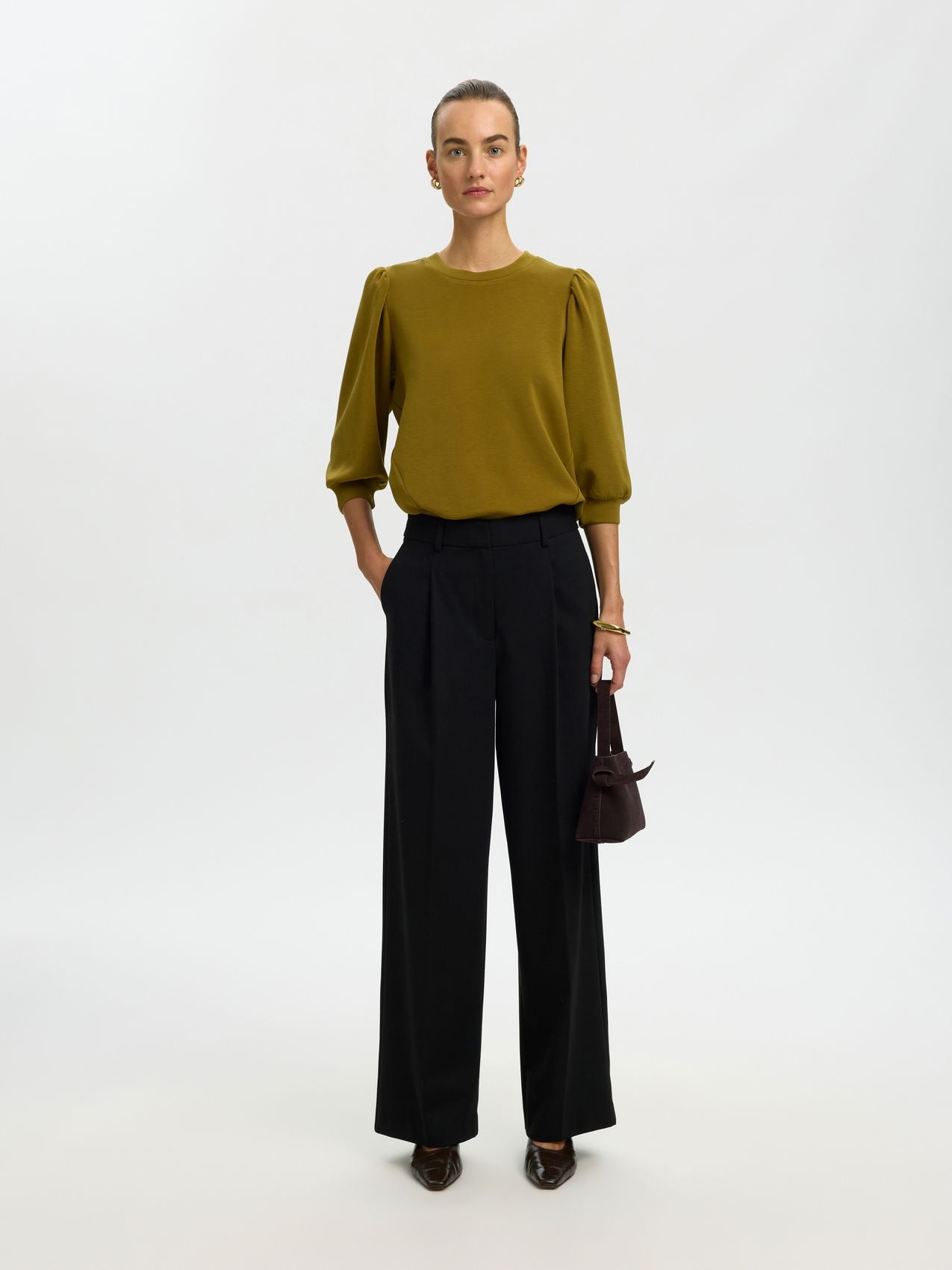 SELECTED SLWTENNY 3/4 SWEAT TOP NOOS