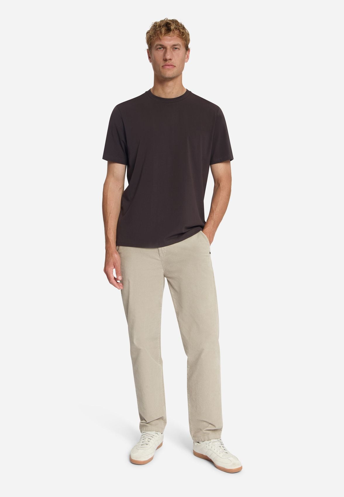 NO EXCESS T-Shirt Crewneck Solid Basic Stretch