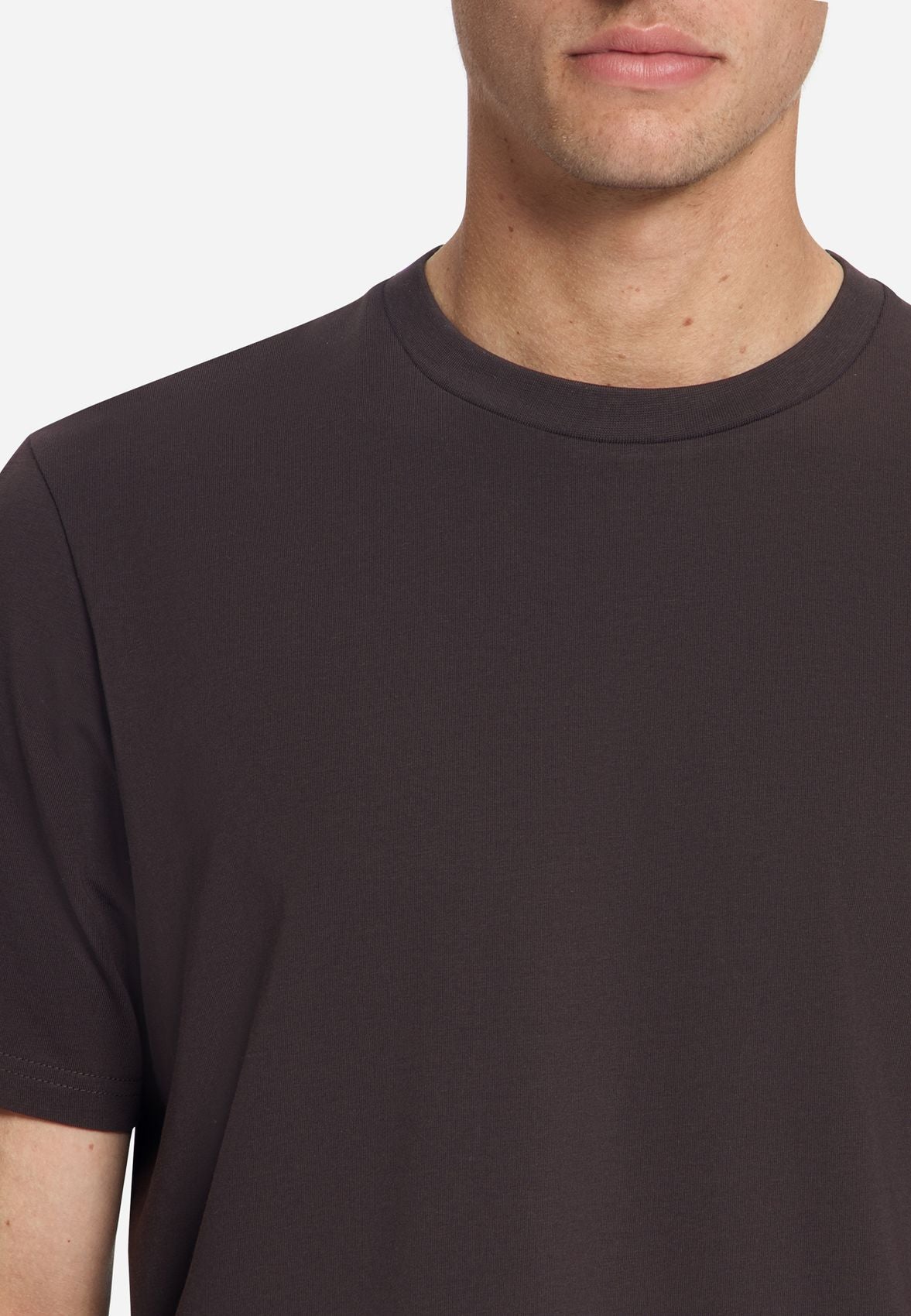 NO EXCESS T-Shirt Crewneck Solid Basic Stretch