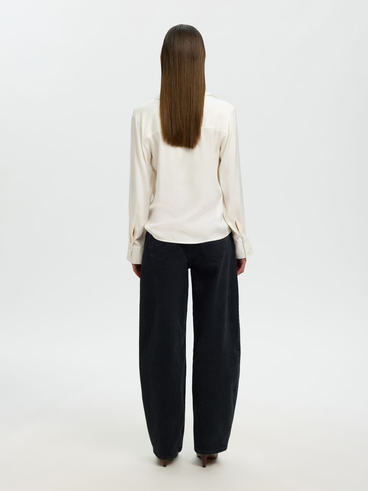 SELECTED SLWJONNA REG LS OPEN COLLAR SHIRT NOOS