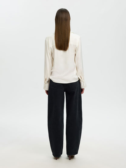 SELECTED SLWJONNA REG LS OPEN COLLAR SHIRT NOOS