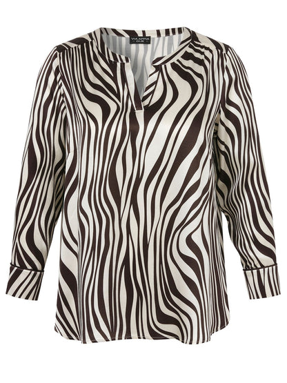 VIA APPIA Bluse V-Ausschnitt 1/1 Arm Druck 48