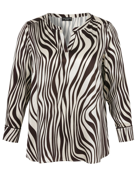 VIA APPIA Bluse V-Ausschnitt 1/1 Arm Druck 48