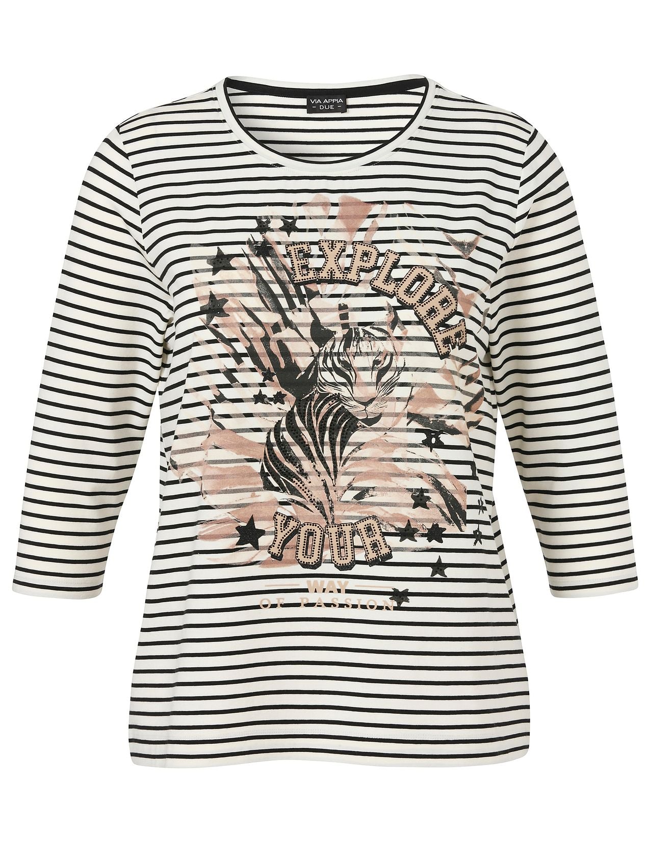 VIA APPIA T-Shirt Rundhals 3/4 Arm Druck Motiv