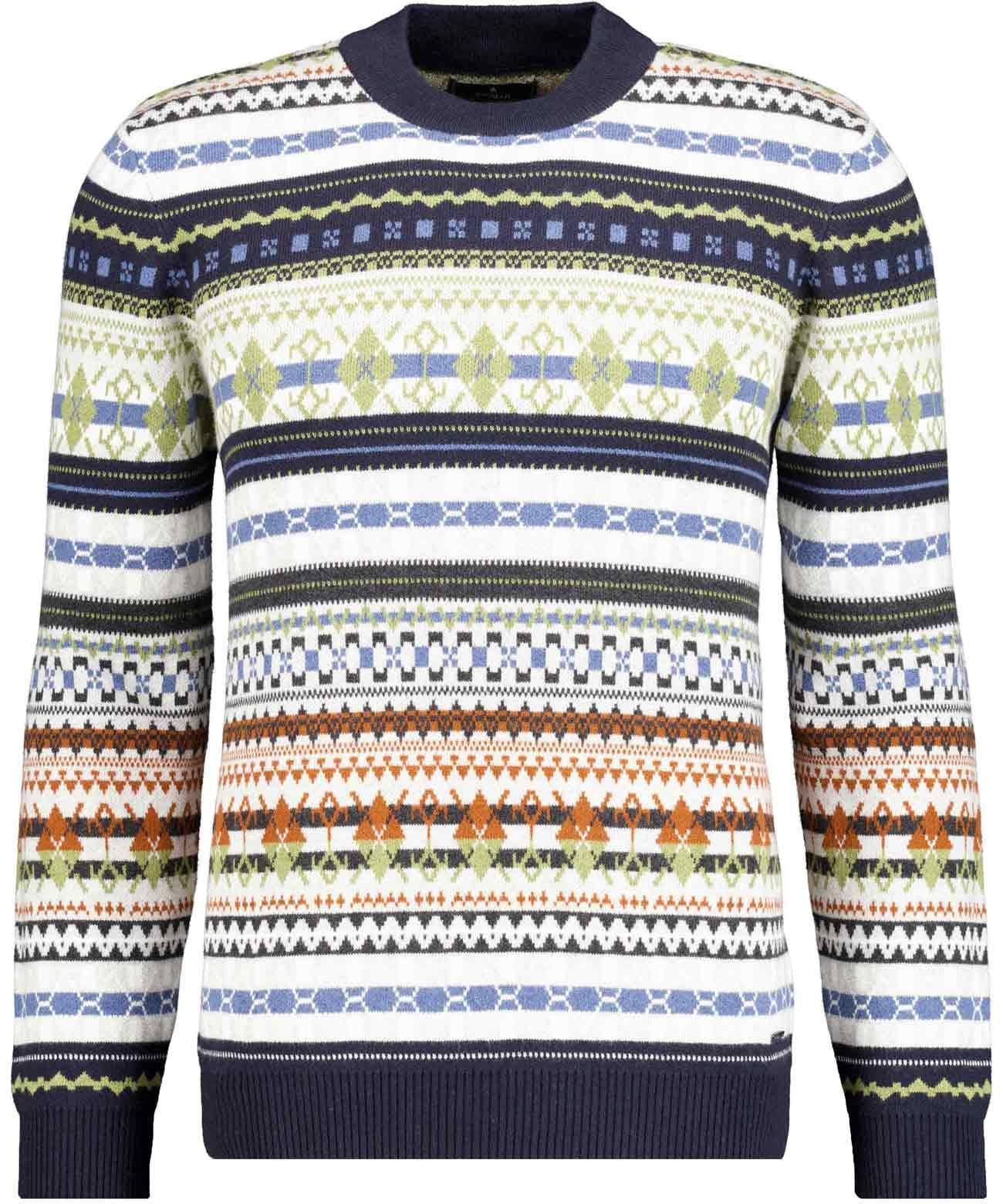 RAGMAN Strickpullover Jacquard, Baumwolle/Kaschmir