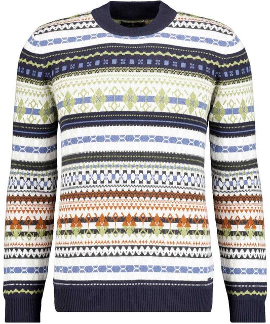 RAGMAN Strickpullover Jacquard, Baumwolle/Kaschmir