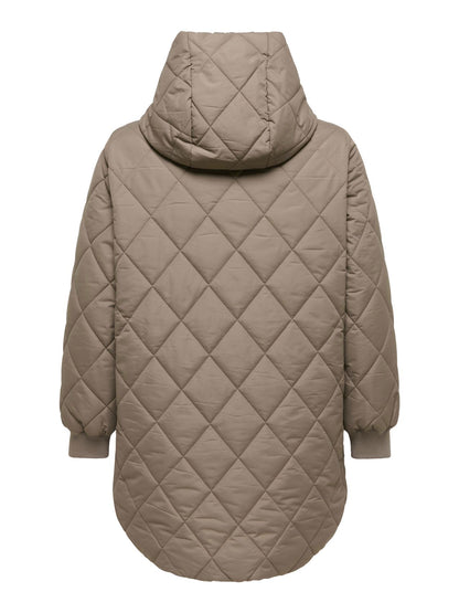 ONLY CARMAKOMA CARJULIET QUILTD HOOD ZIP COAT OTW NOOS
