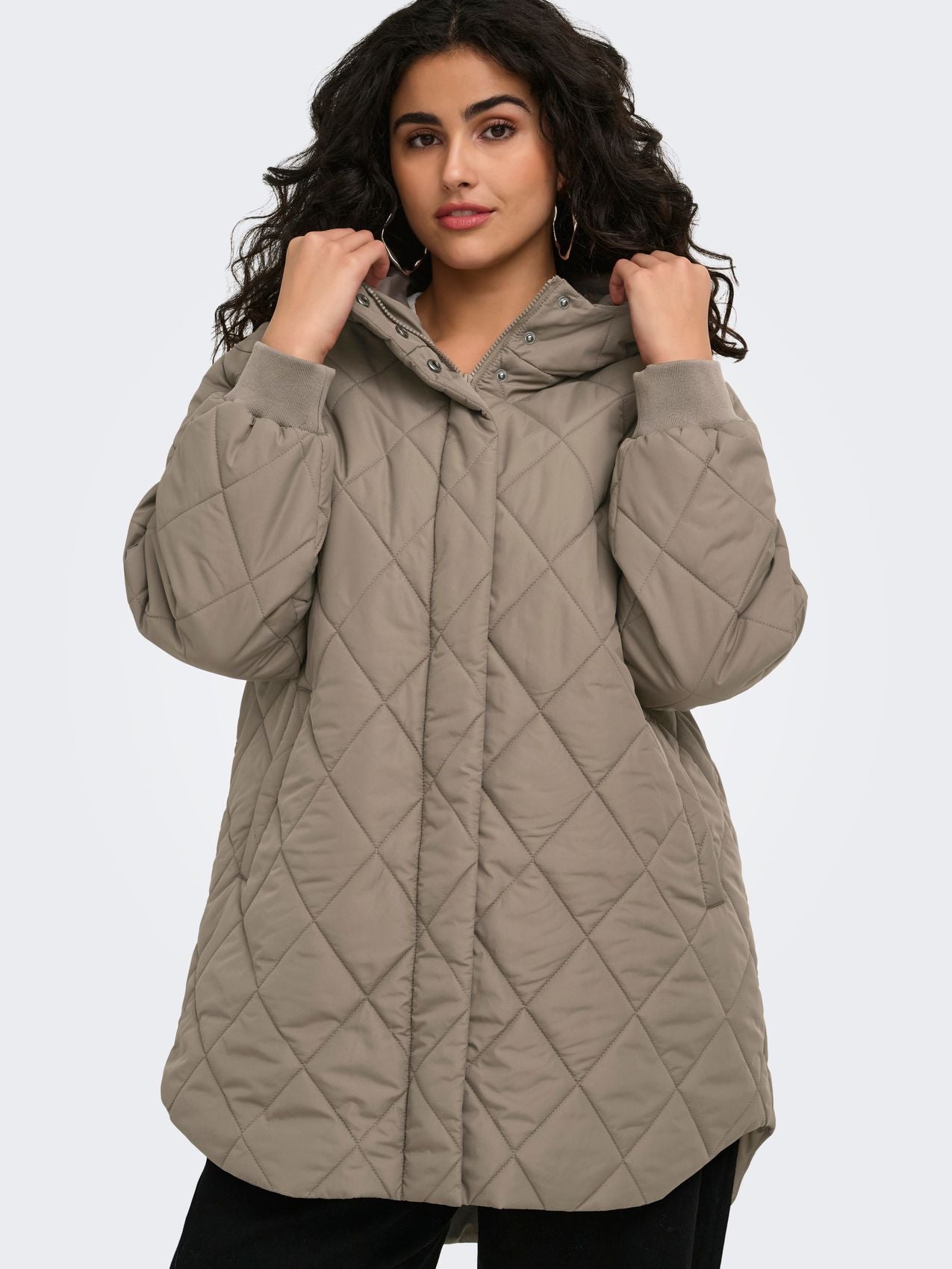 ONLY CARMAKOMA CARJULIET QUILTD HOOD ZIP COAT OTW NOOS