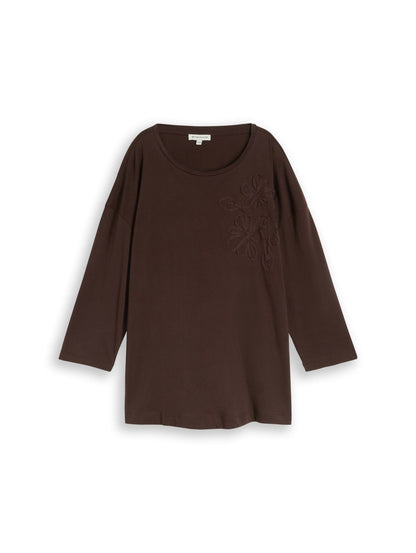 TOM TAILOR Plus Size - Loose Fit T-Shirt mit Blumen-Applikation 50