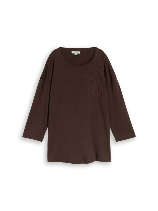 TOM TAILOR Plus Size - Loose Fit T-Shirt mit Blumen-Applikation 50