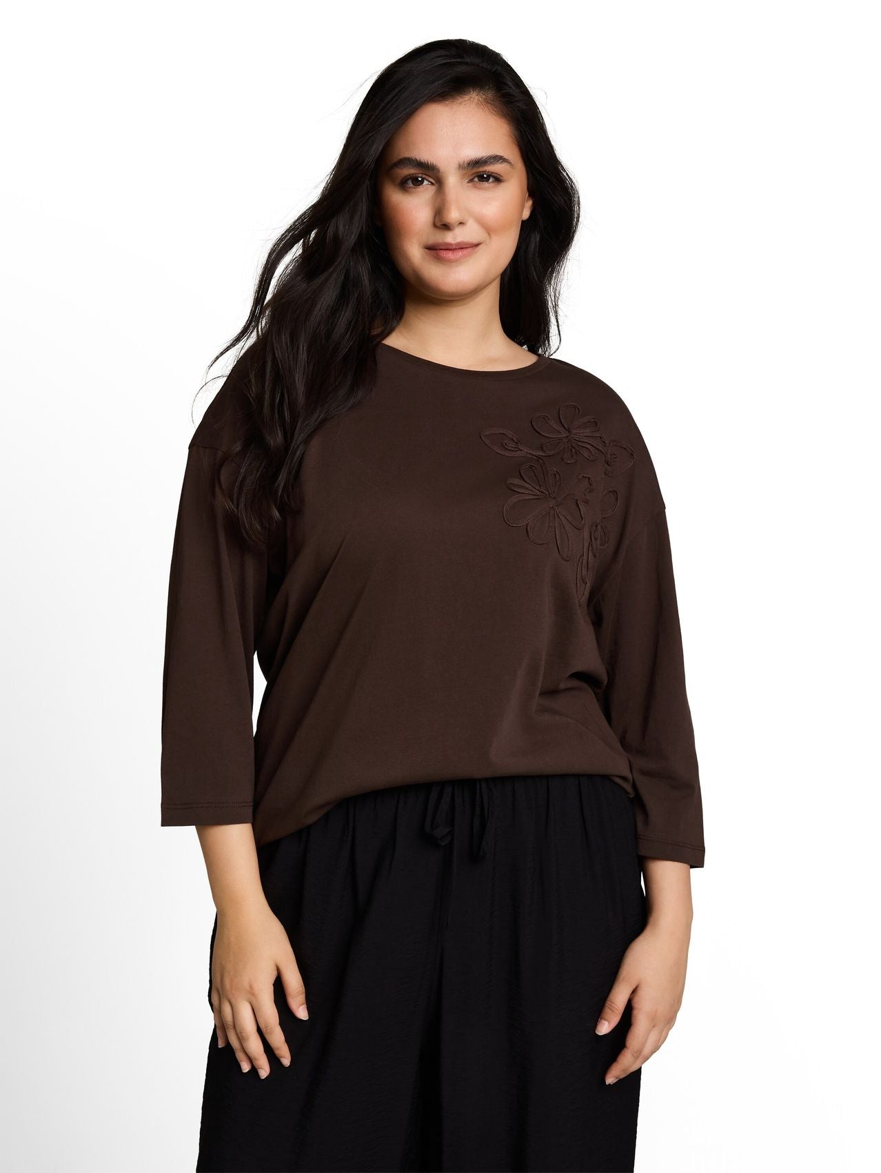 TOM TAILOR Plus Size - Loose Fit T-Shirt mit Blumen-Applikation
