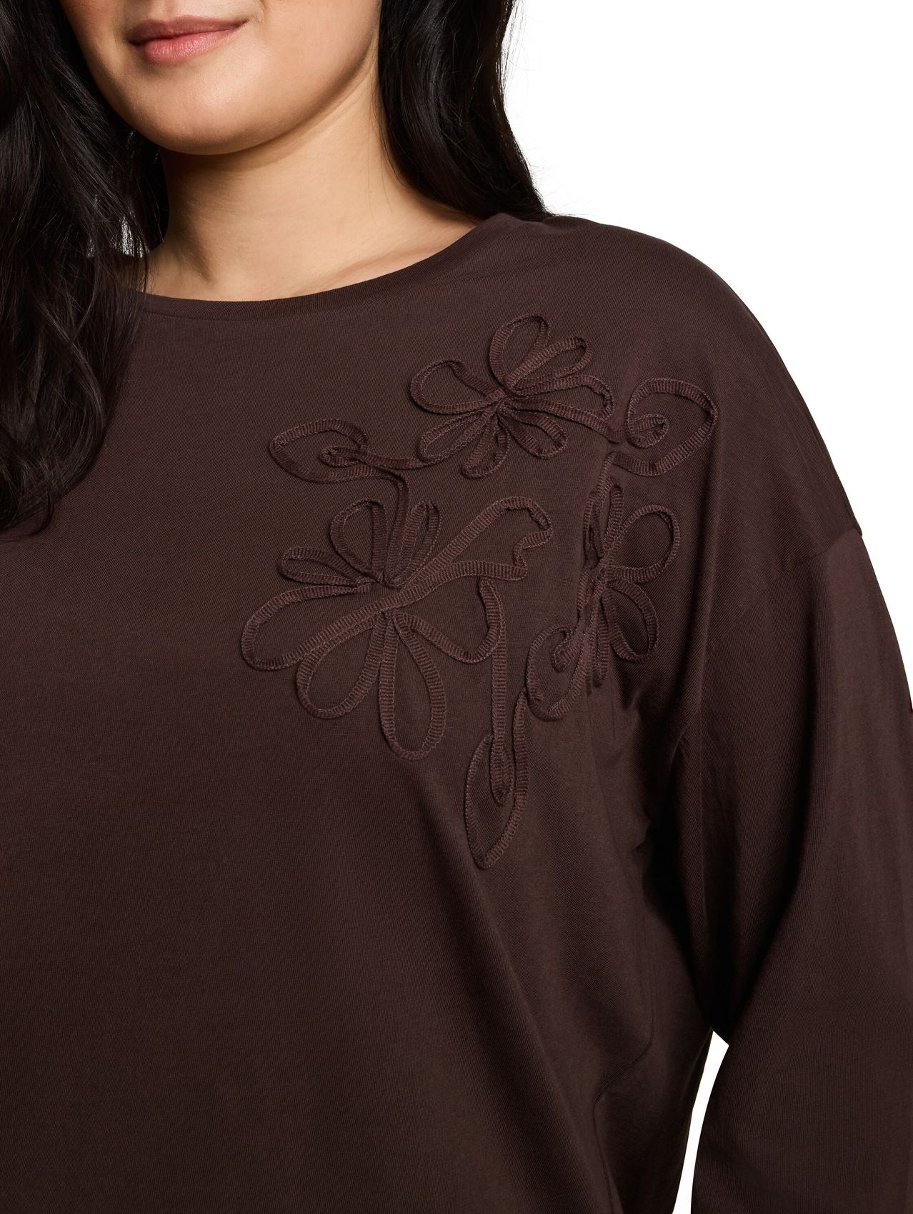 TOM TAILOR Plus Size - Loose Fit T-Shirt mit Blumen-Applikation
