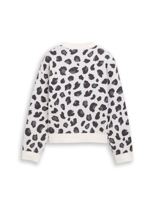 TOM TAILOR Jacquard Strickpullover mit Leo-Muster