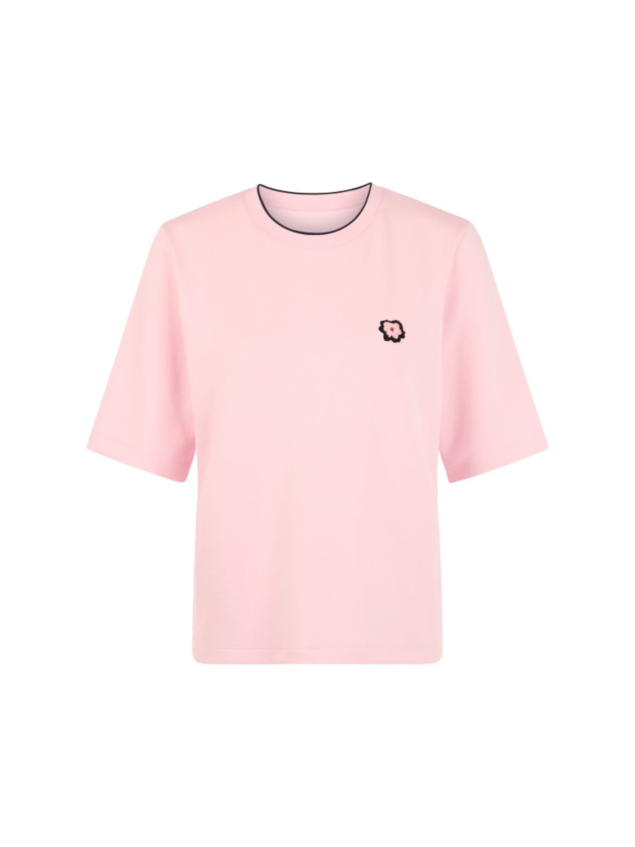 Kurzarm-Shirt mit Blumenpatch