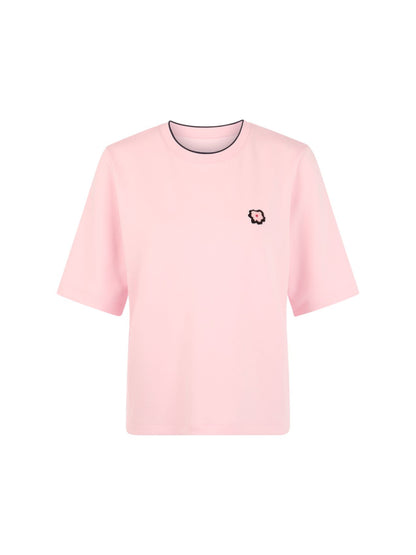 Kurzarm-Shirt mit Blumenpatch