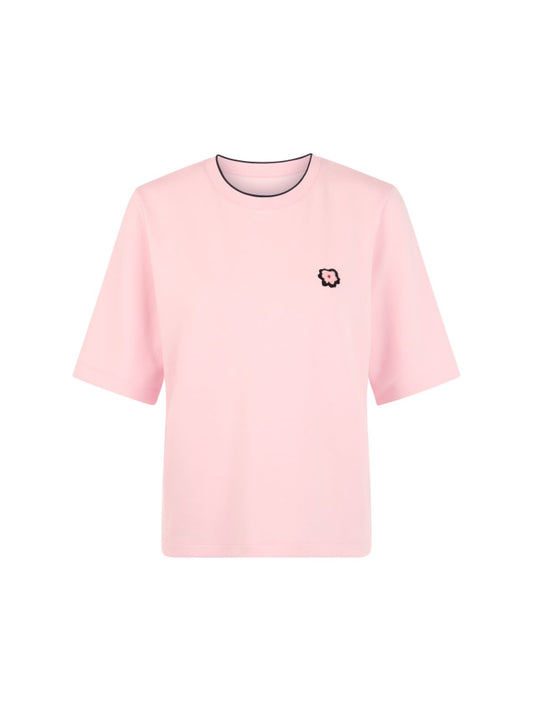 Kurzarm-Shirt mit Blumenpatch
