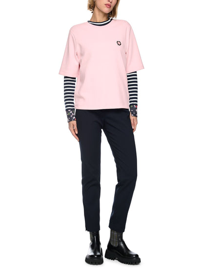 Kurzarm-Shirt mit Blumenpatch
