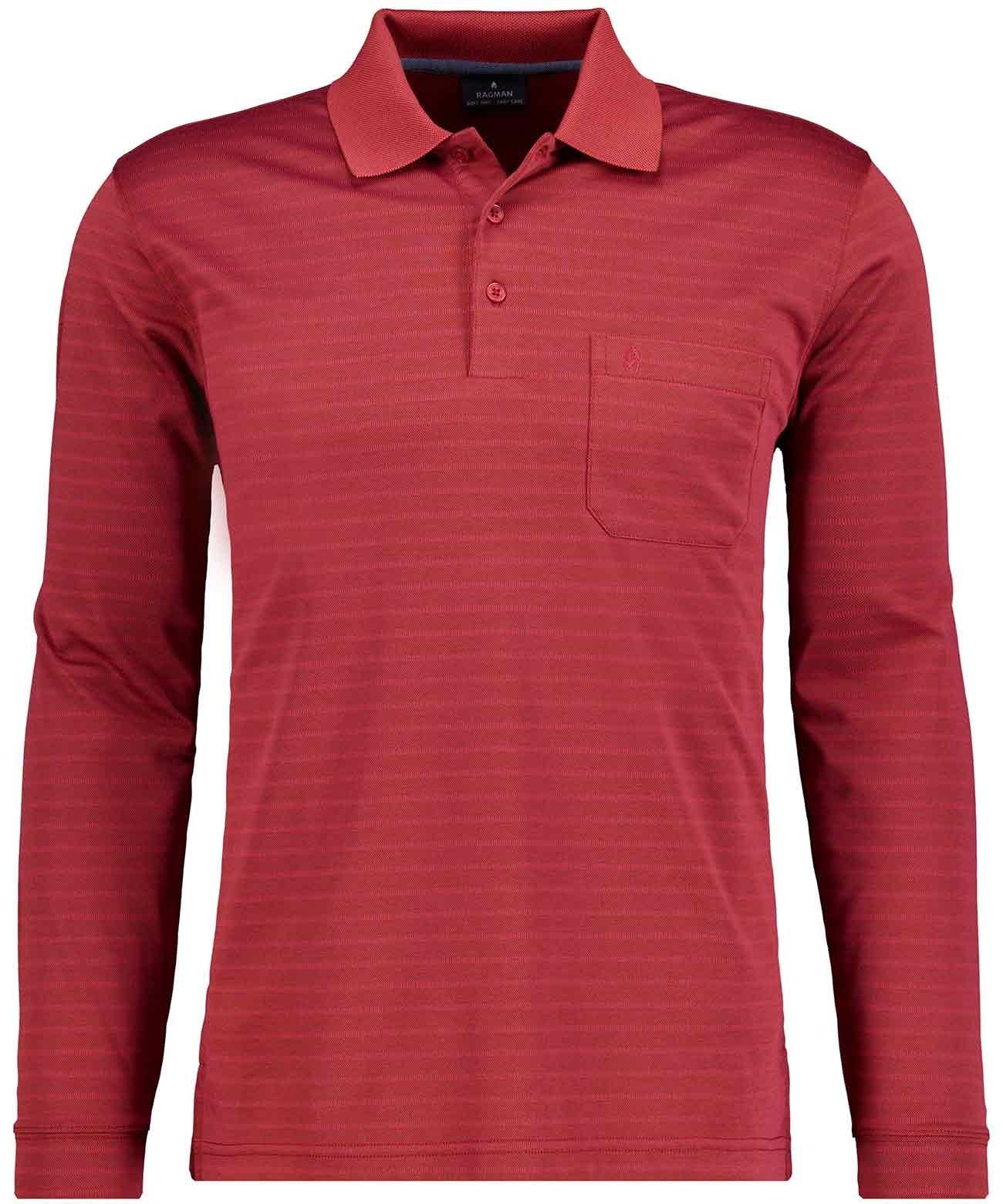 Softknit-Poloshirt gestreift, Langarm