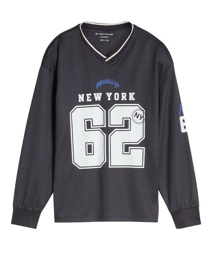 Langarmshirt mit College-Print