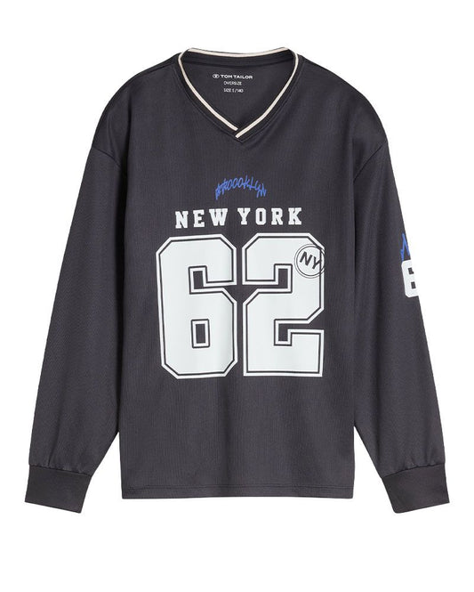 Langarmshirt mit College-Print
