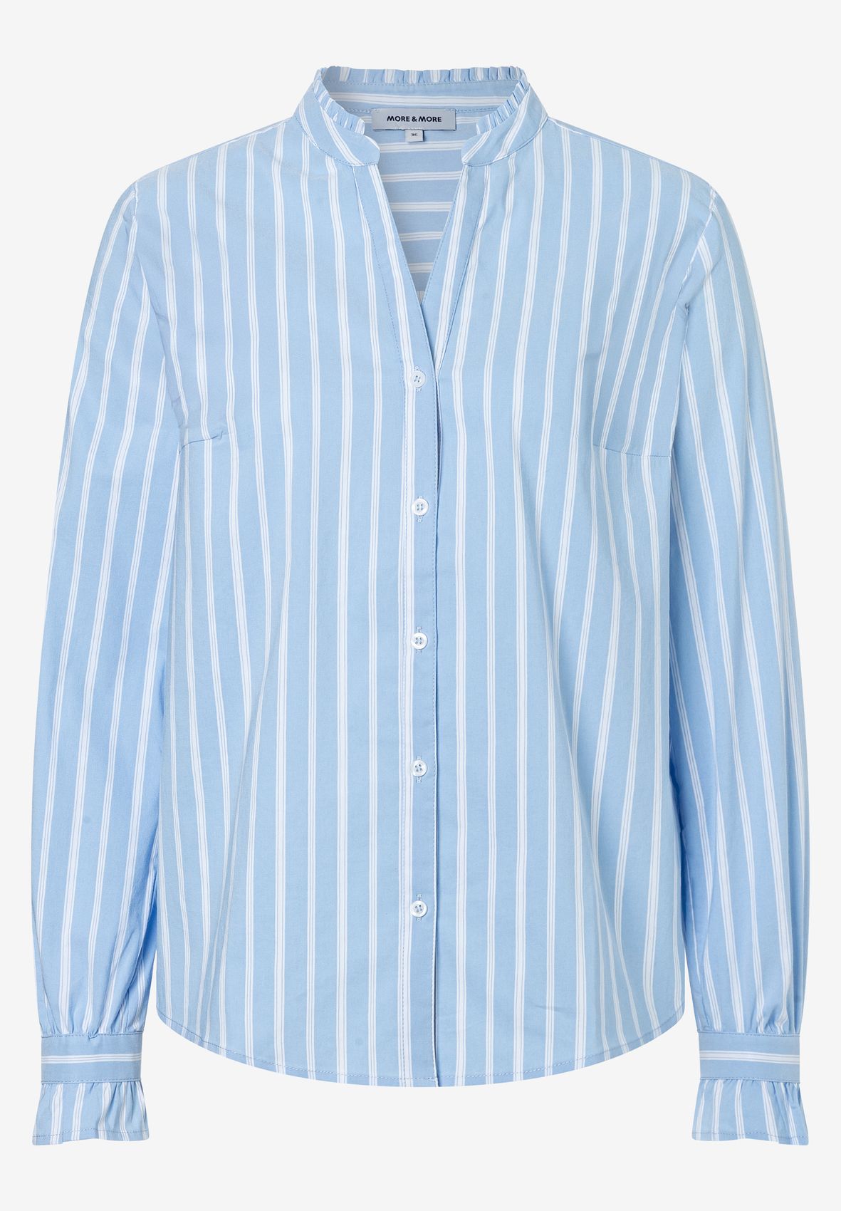 Gestreifte Bluse mit Stehkragen